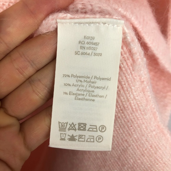 Boden Knit Sweater Mohair Blend Balloon Sleeve Textured Pink Pullover Medium - Picture 3 of 5